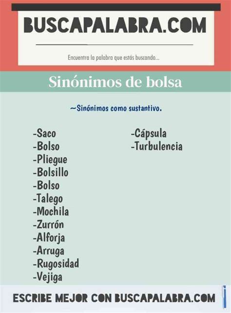 Sinónimos y Antónimos de Bolsa.